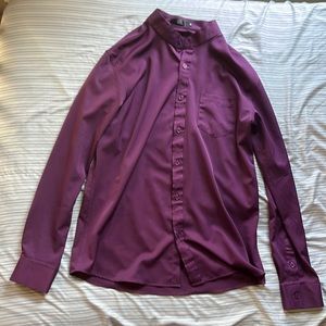 Men’s Purple Collared Long Sleeve Shirt